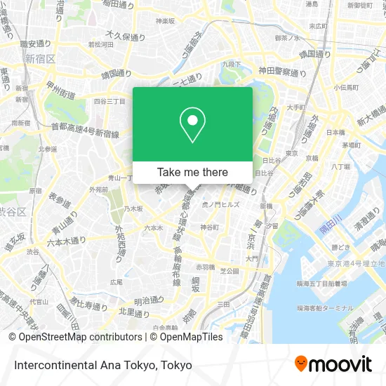Intercontinental Ana Tokyo map