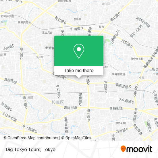 Dig Tokyo Tours map
