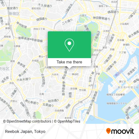 Reebok Japan map