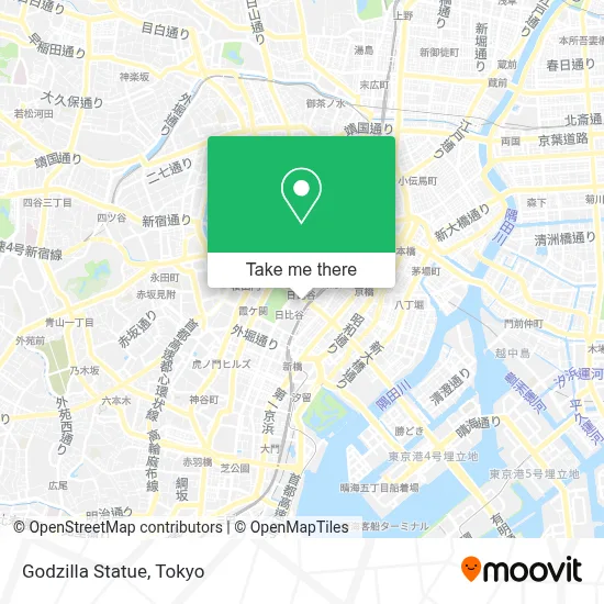 Godzilla Statue map