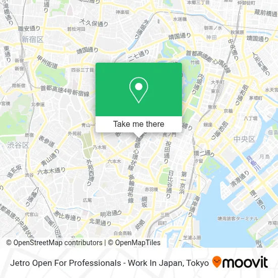 Jetro Open For Professionals - Work In Japan map