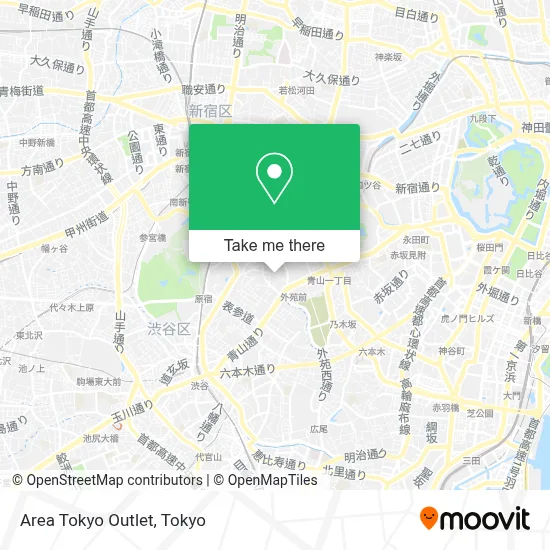 Area Tokyo Outlet map