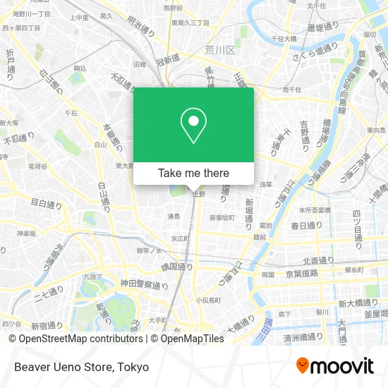 Beaver Ueno Store map