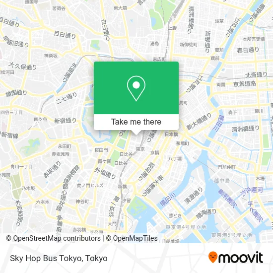 Sky Hop Bus Tokyo map