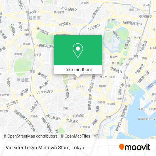 Valextra Tokyo Midtown Store map