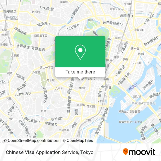 Chinese Visa Application Service map