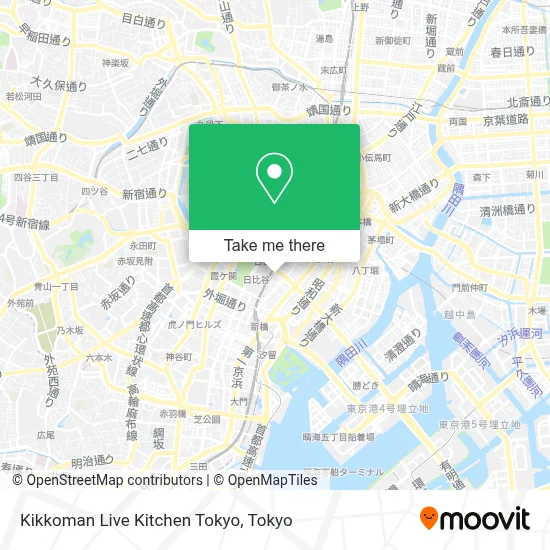 Kikkoman Live Kitchen Tokyo map