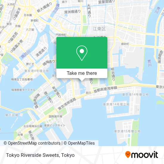 Tokyo Riverside Sweets map