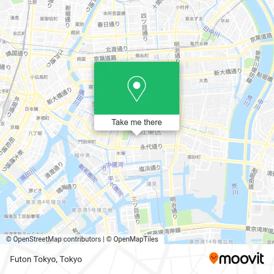 Futon Tokyo map
