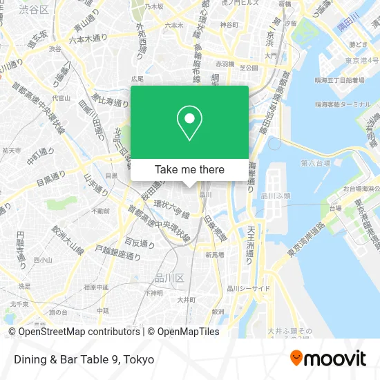 Dining & Bar Table 9 map