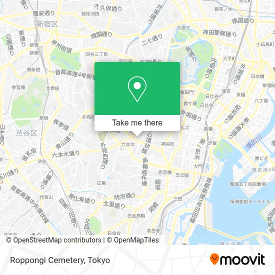 Roppongi Cemetery map