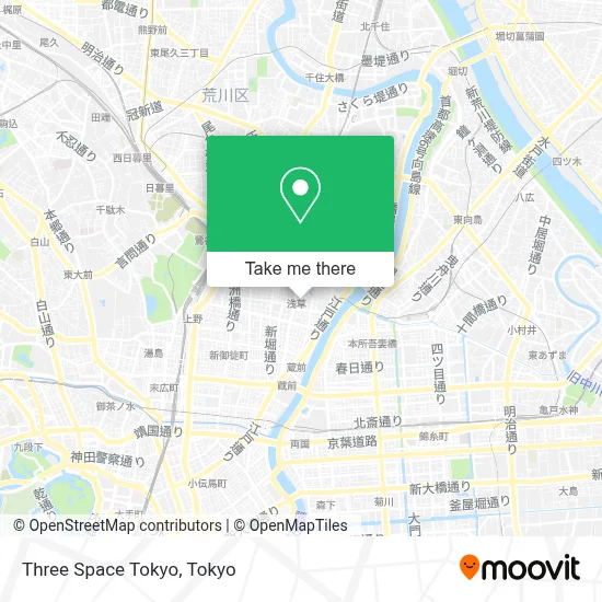 Three Space Tokyo map