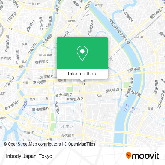 Inbody Japan map