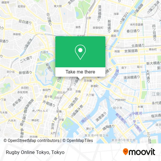 Rugby Online Tokyo map
