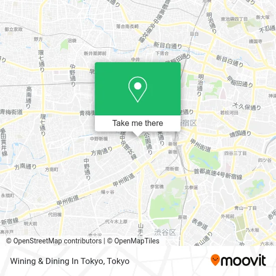 Wining & Dining In Tokyo map