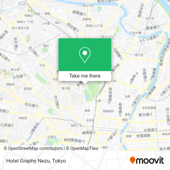 Hotel Graphy Nezu map