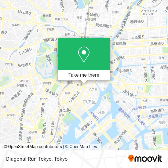 Diagonal Run Tokyo map