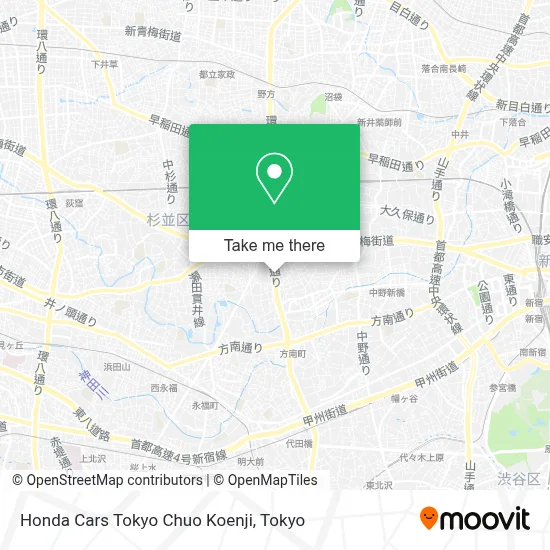 Honda Cars Tokyo Chuo Koenji map