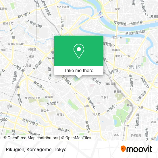 Rikugien, Komagome map