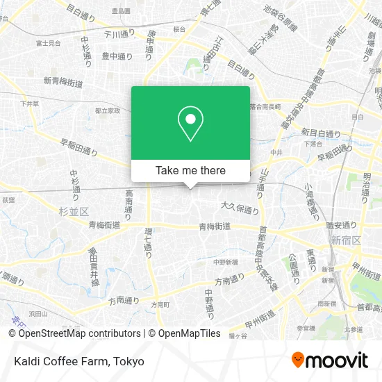 Kaldi Coffee Farm map