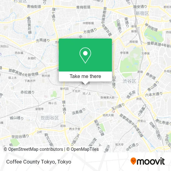 Coffee County Tokyo map
