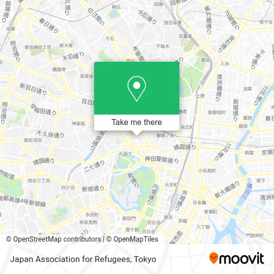 Japan Association for Refugees map