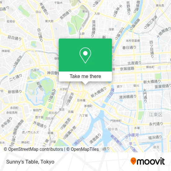 Sunny's Table map
