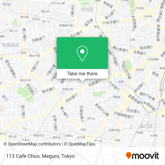 113 Cafe Chuo, Meguro map