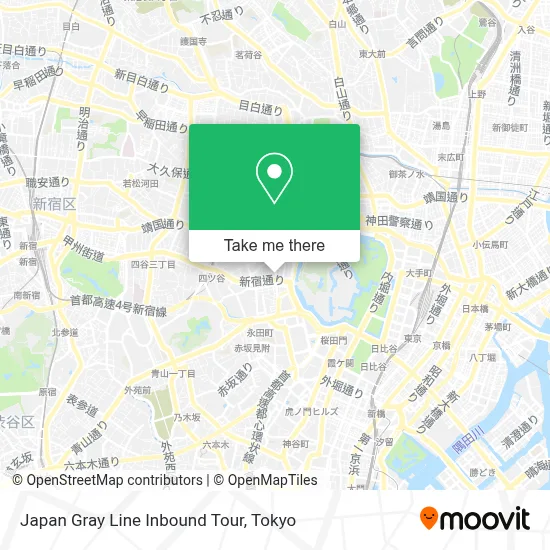 Japan Gray Line Inbound Tour map