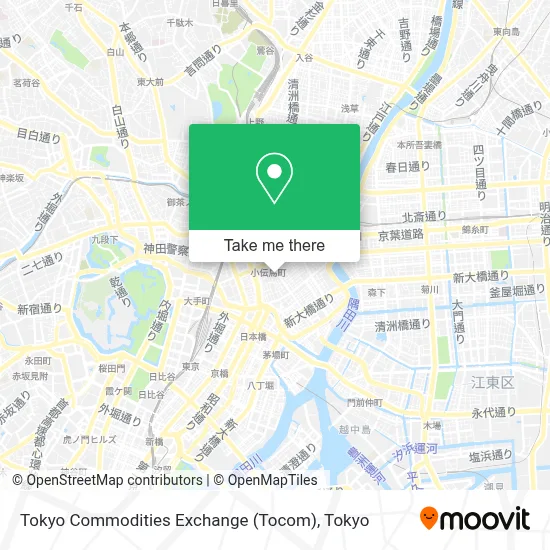 Tokyo Commodities Exchange (Tocom) map