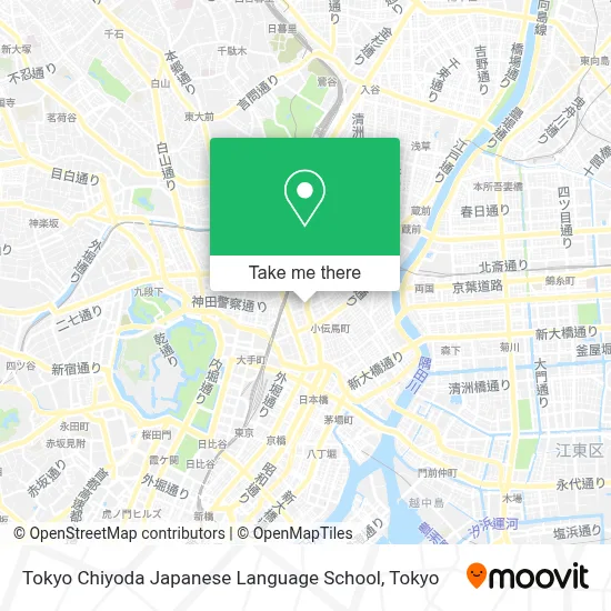 Tokyo Chiyoda Japanese Language School map