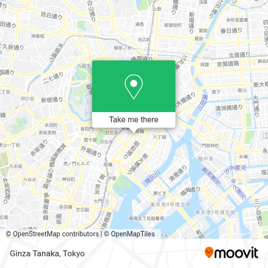 Ginza Tanaka map
