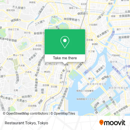 Restaurant Tokyo map