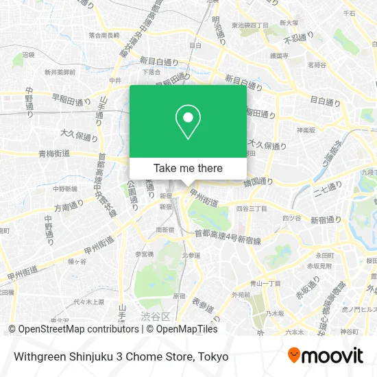 Withgreen Shinjuku 3 Chome Store map