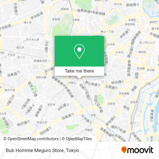 Bub Homme Meguro Store map