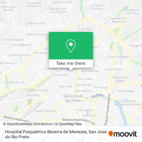 Mapa Hospital Psiquiátrico Bezerra de Menezes