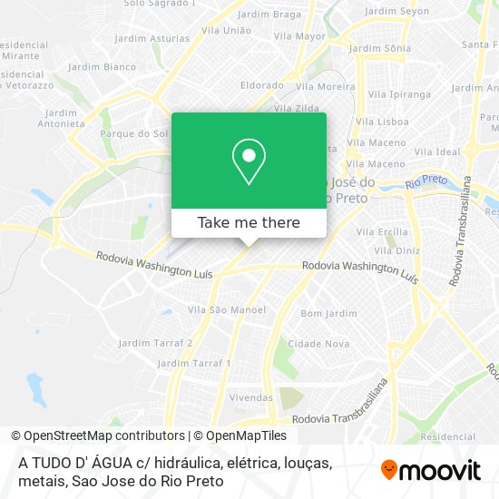 A TUDO D' ÁGUA c/ hidráulica, elétrica, louças, metais map