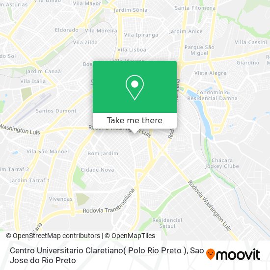 Mapa Centro Universitario Claretiano( Polo Rio Preto )