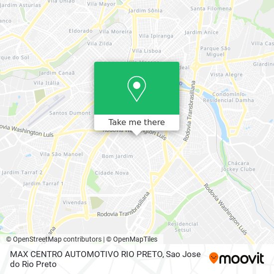 MAX CENTRO AUTOMOTIVO RIO PRETO map