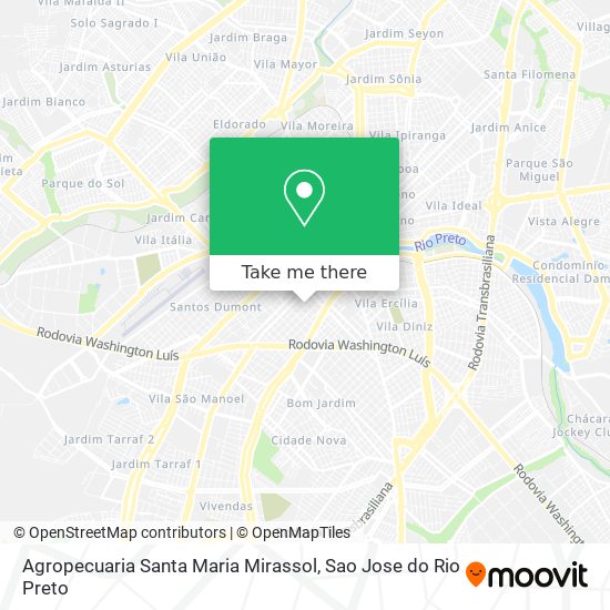Agropecuaria Santa Maria Mirassol map