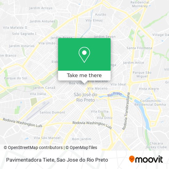 Pavimentadora Tiete map