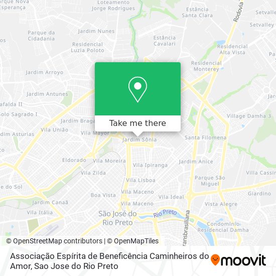 Mapa Associação Espírita de Beneficência Caminheiros do Amor