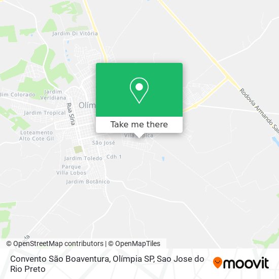Convento São Boaventura, Olímpia SP map