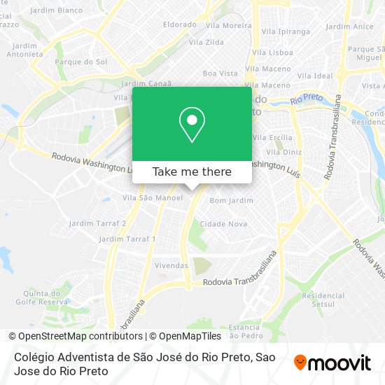 Mapa Colégio Adventista de São José do Rio Preto