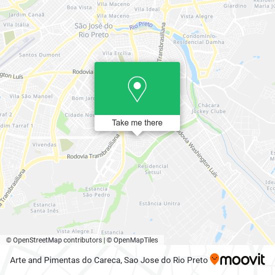 Arte and Pimentas do Careca map