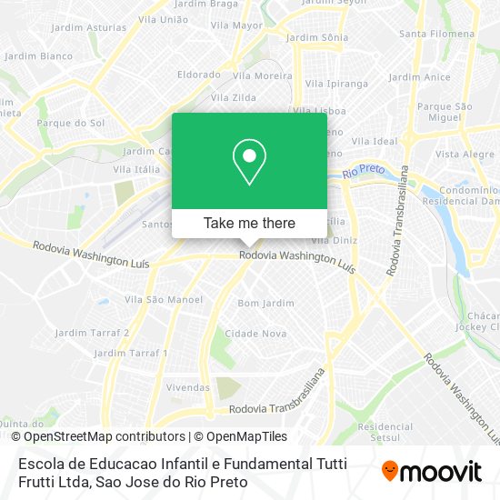 Mapa Escola de Educacao Infantil e Fundamental Tutti Frutti Ltda