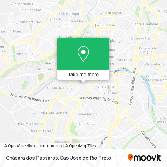 Chácara dos Pássaros map