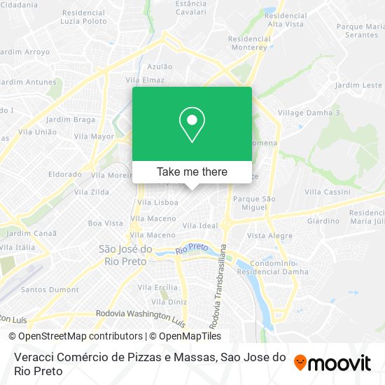 Mapa Veracci Comércio de Pizzas e Massas