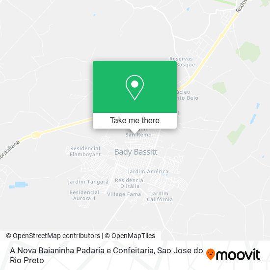 A Nova Baianinha Padaria e Confeitaria map