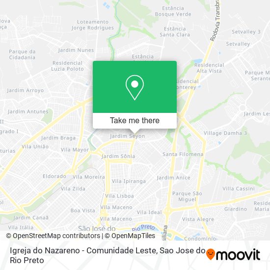 Mapa Igreja do Nazareno - Comunidade Leste